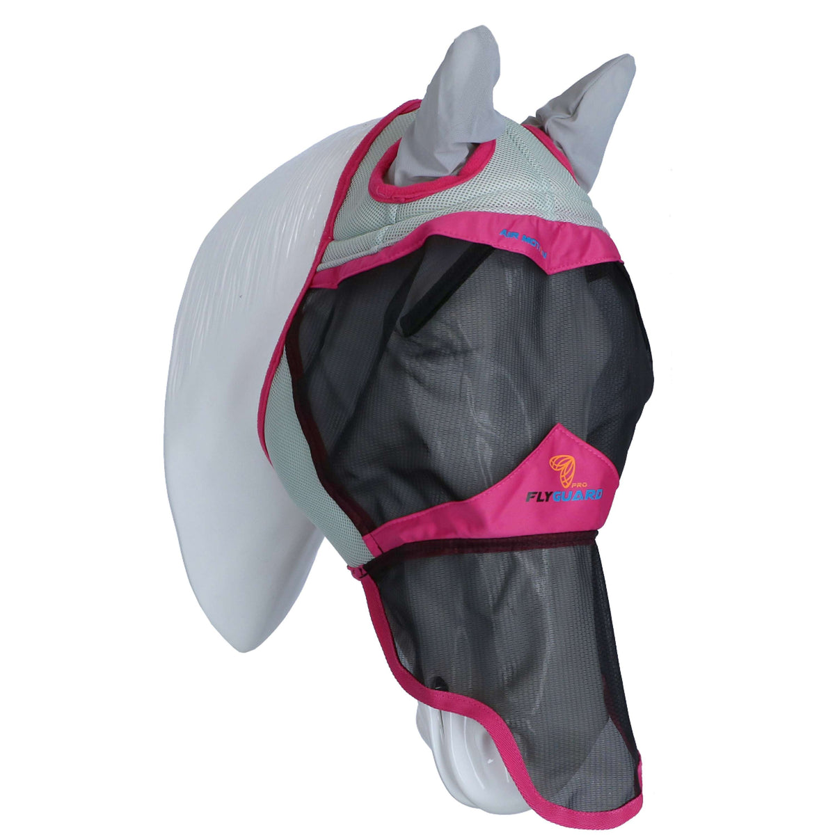 Shires Masque Anti-Mouches Air Motion avec Oreilles et Nez Rose