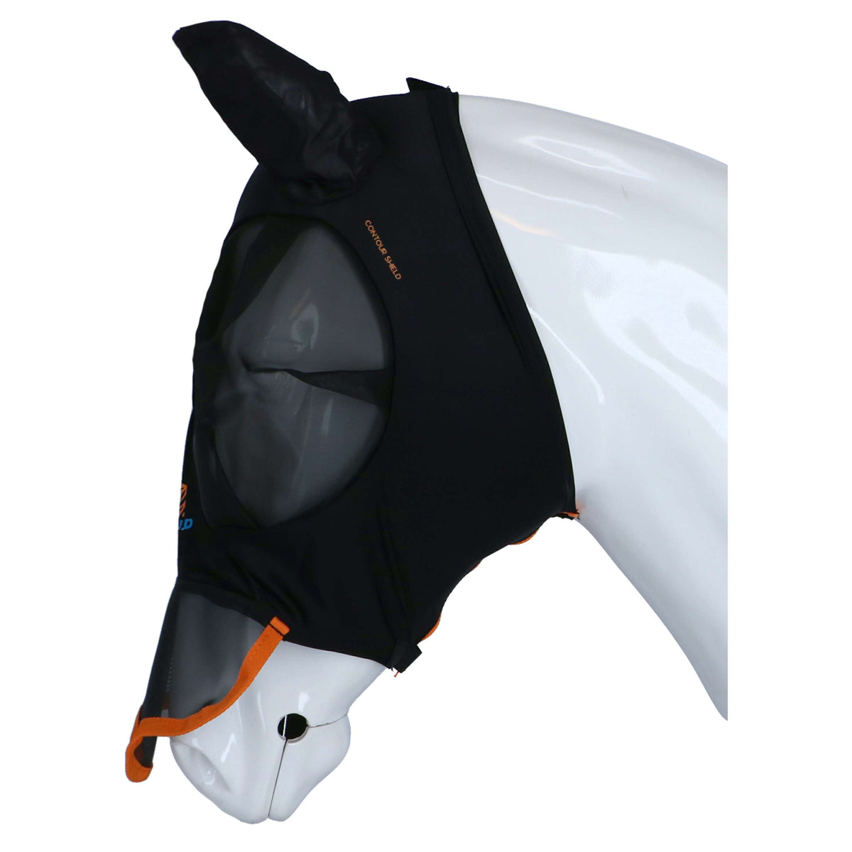 Shires Masque Anti-Mouches Stretch avec Nez Jet Black