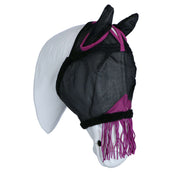 Weatherbeeta Masque Anti-Mouches Comfitec Deluxe Durable Mesh avec Oreilles et Franges Noir/Violet