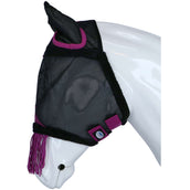 Weatherbeeta Masque Anti-Mouches Comfitec Deluxe Durable Mesh avec Oreilles et Franges Noir/Violet