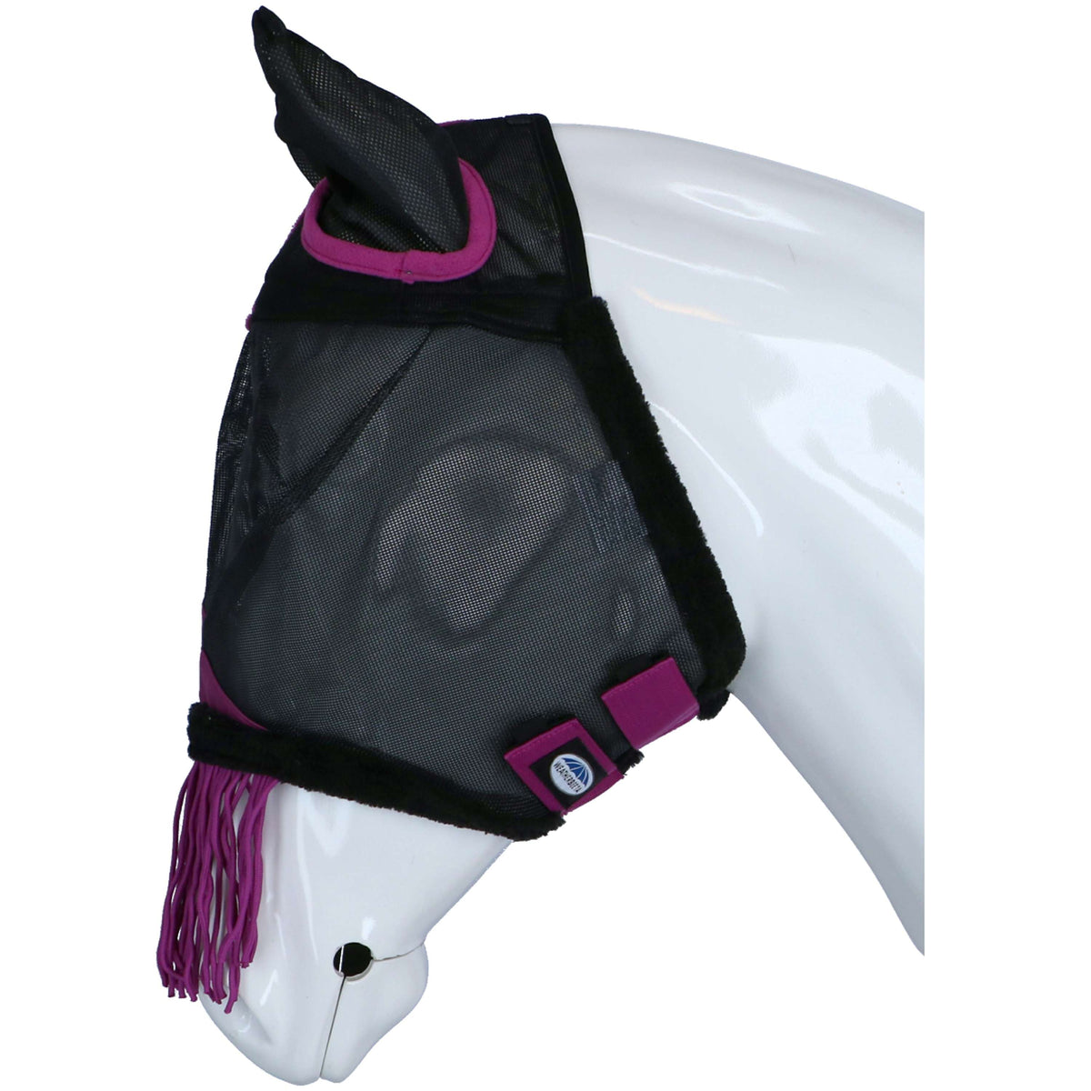 Weatherbeeta Masque Anti-Mouches Comfitec Deluxe Durable Mesh avec Oreilles et Franges Noir/Violet