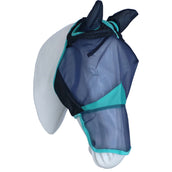 Weatherbeeta Masque Anti-Mouches Comfitec Deluxe Fine Mesh avec Oreilles et Nez Navy/Turquoise