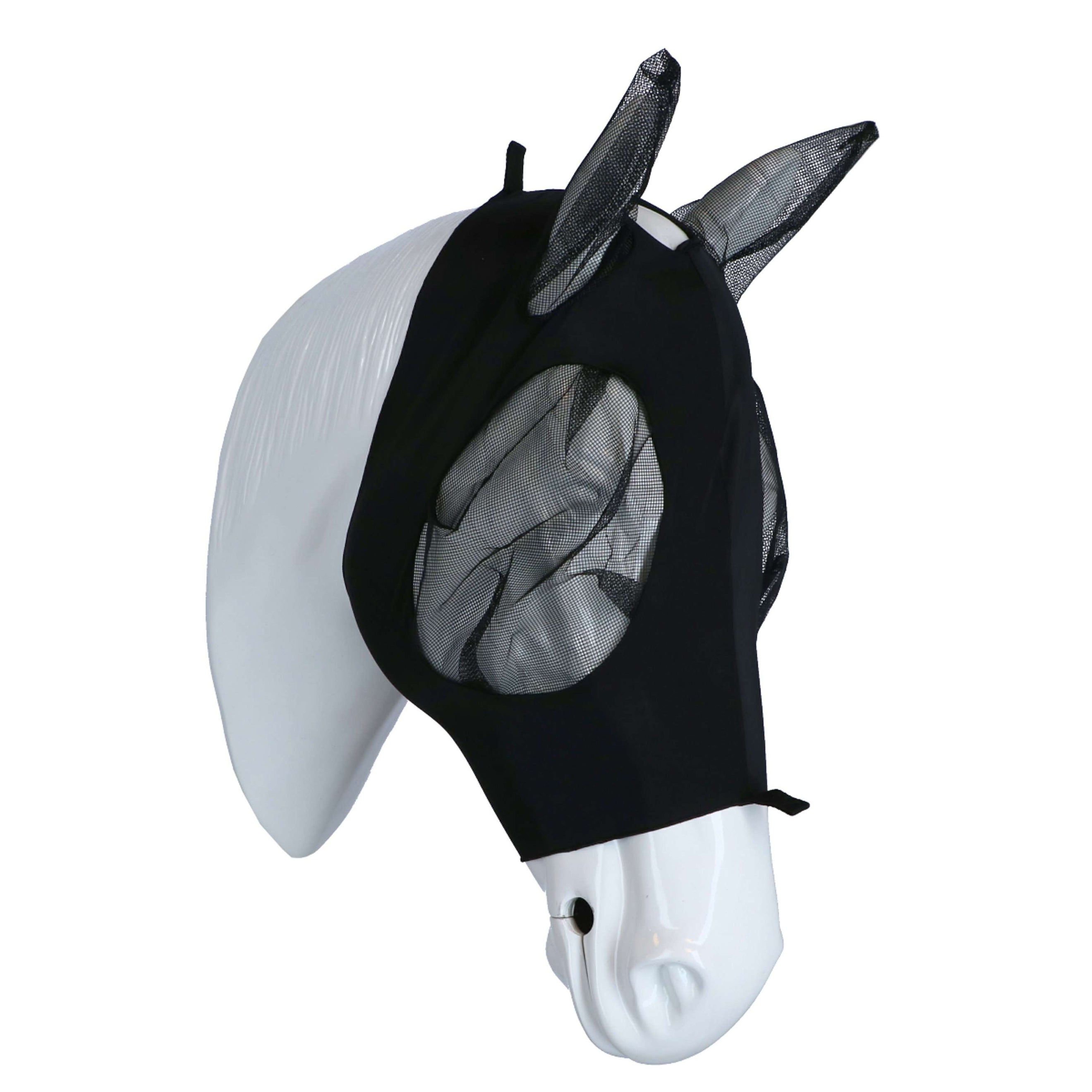 Weatherbeeta Masque Anti-Mouches Deluxe Stretch Bug avec Oreilles Noir