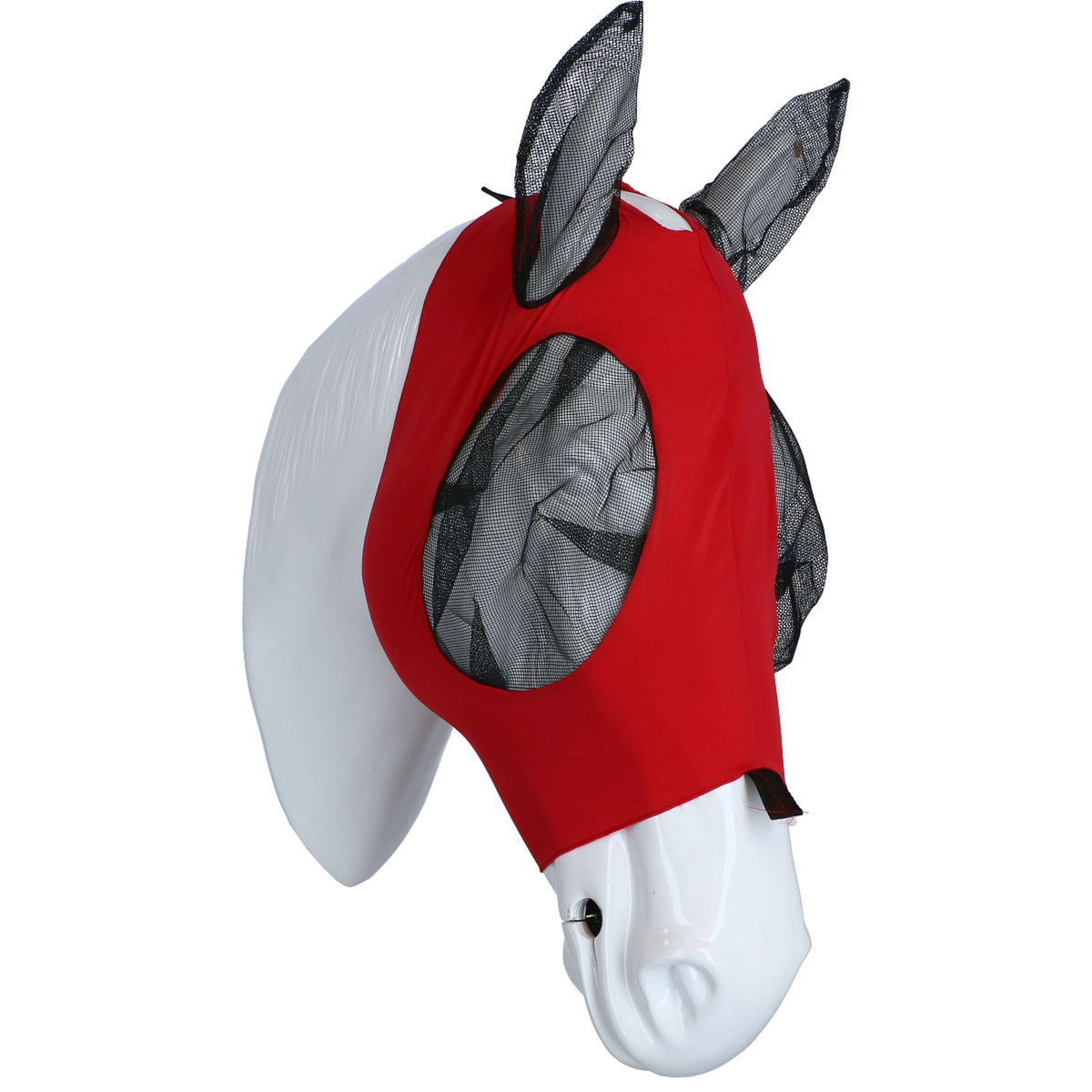 Weatherbeeta Masque Anti-Mouches Deluxe Stretch Bug avec Oreilles Rouge/Noir