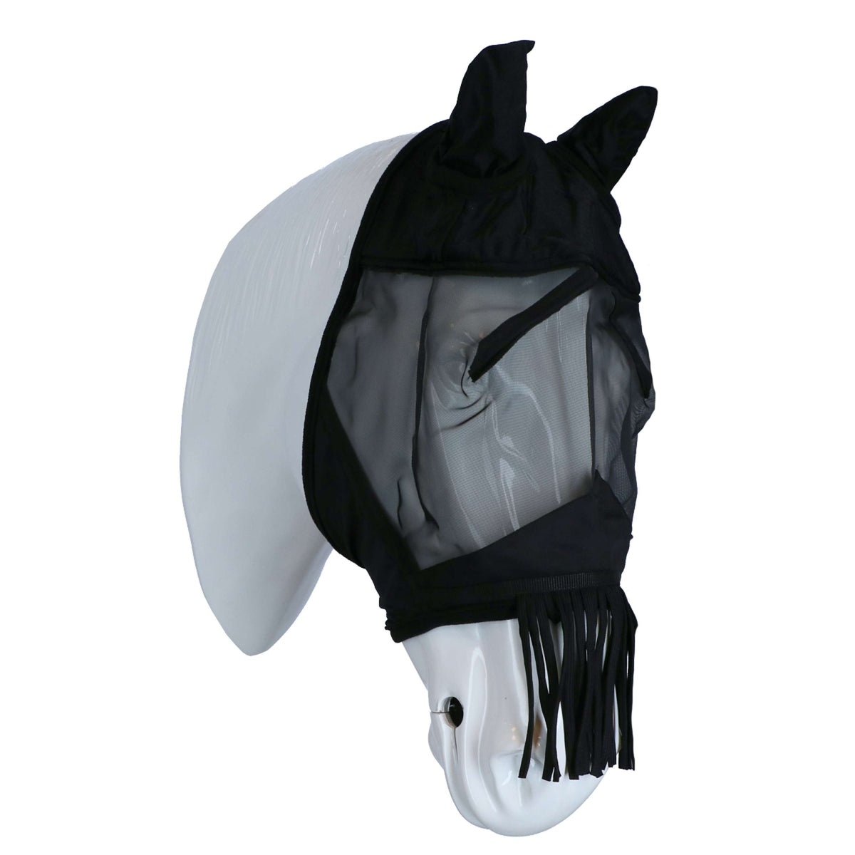 Waldhausen Fly Mask Premium with Ears and Tassels Noir