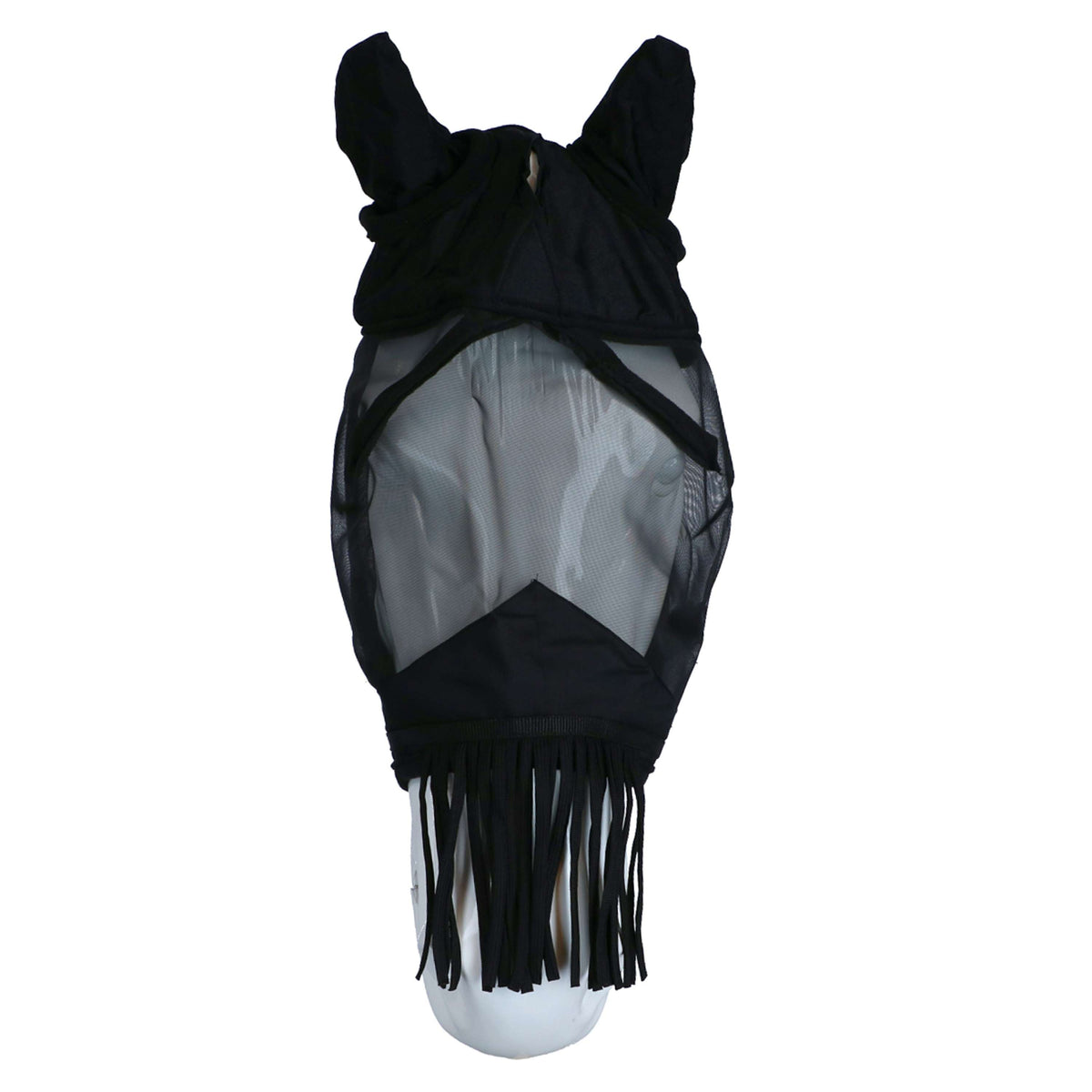 Waldhausen Masque Anti-Mouches Premium avec Oreilles et Franges Noir