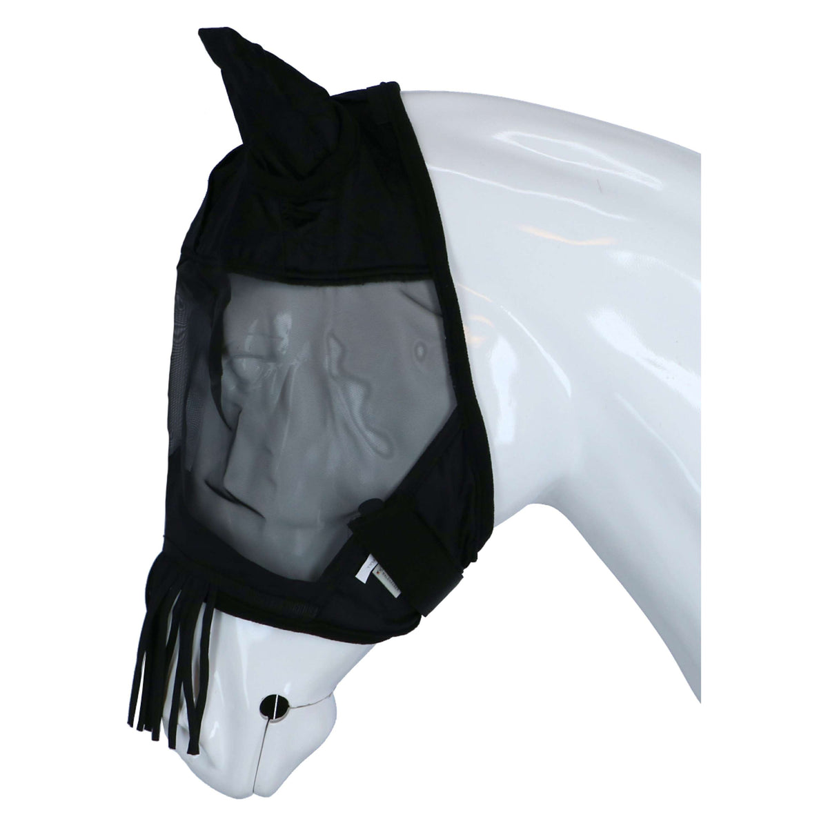 Waldhausen Masque Anti-Mouches Premium avec Oreilles et Franges Noir