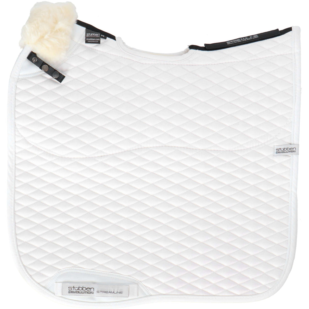 Stübben Tapis de Selle Streamline Dressage Peau dÁgneau Blanc