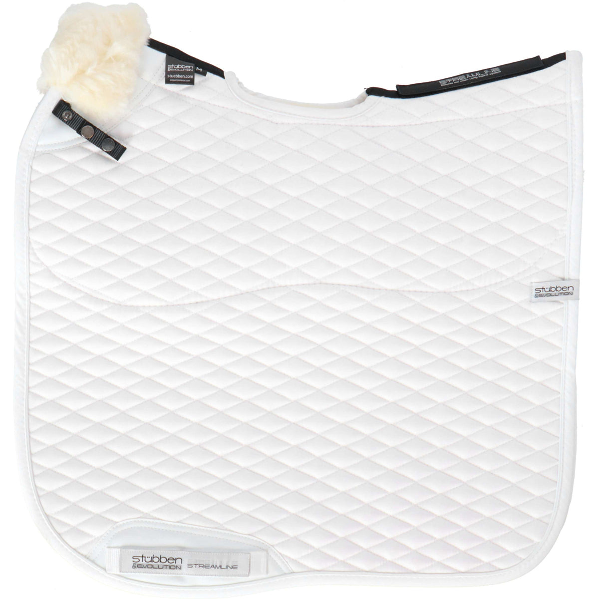 Stübben Tapis de Selle Streamline Dressage Peau dÁgneau Blanc