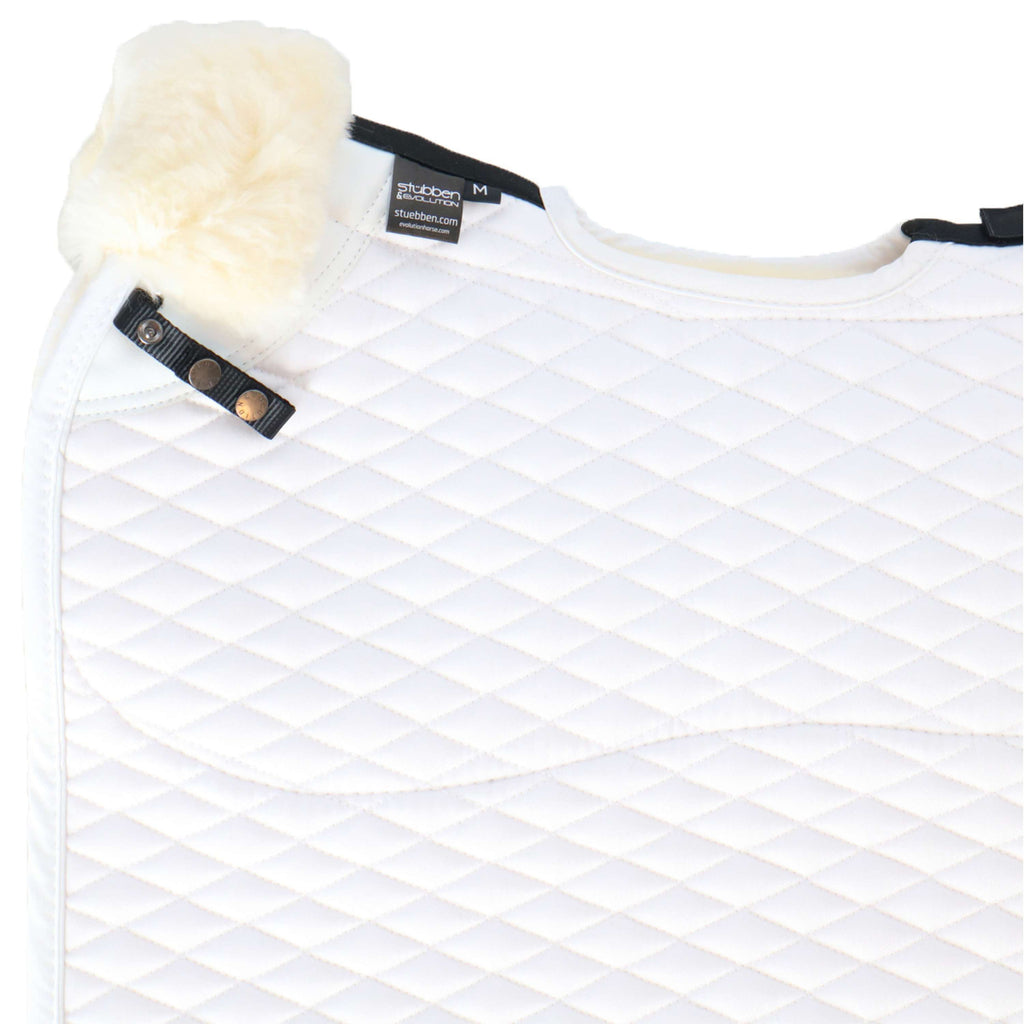 Stübben Tapis de Selle Streamline Dressage Peau dÁgneau Blanc