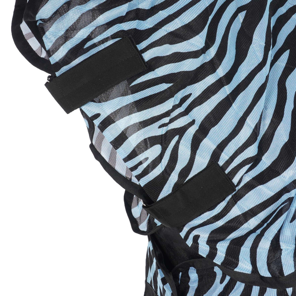 HKM Couverture Anti-Mouches Zebra avec Couvre-cou Aqua/Noir