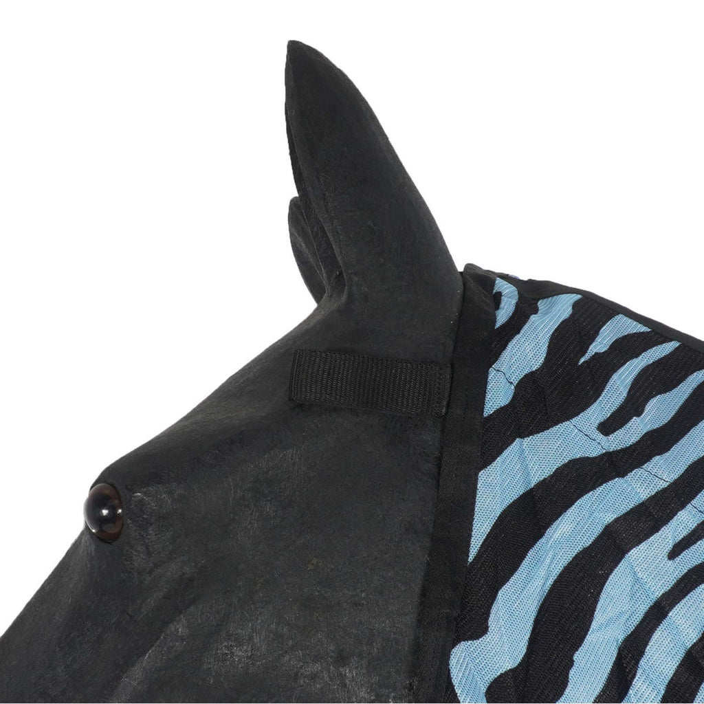 HKM Couverture Anti-Mouches Zebra avec Couvre-cou Aqua/Noir