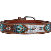 Pénélope Ceinture Pearl Cognac/Turquoise