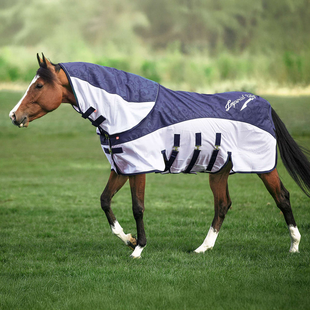 Imperial Riding Moustiquaire et Couverture de Protection Contre la Pluie IRHSuper-Dry Marin
