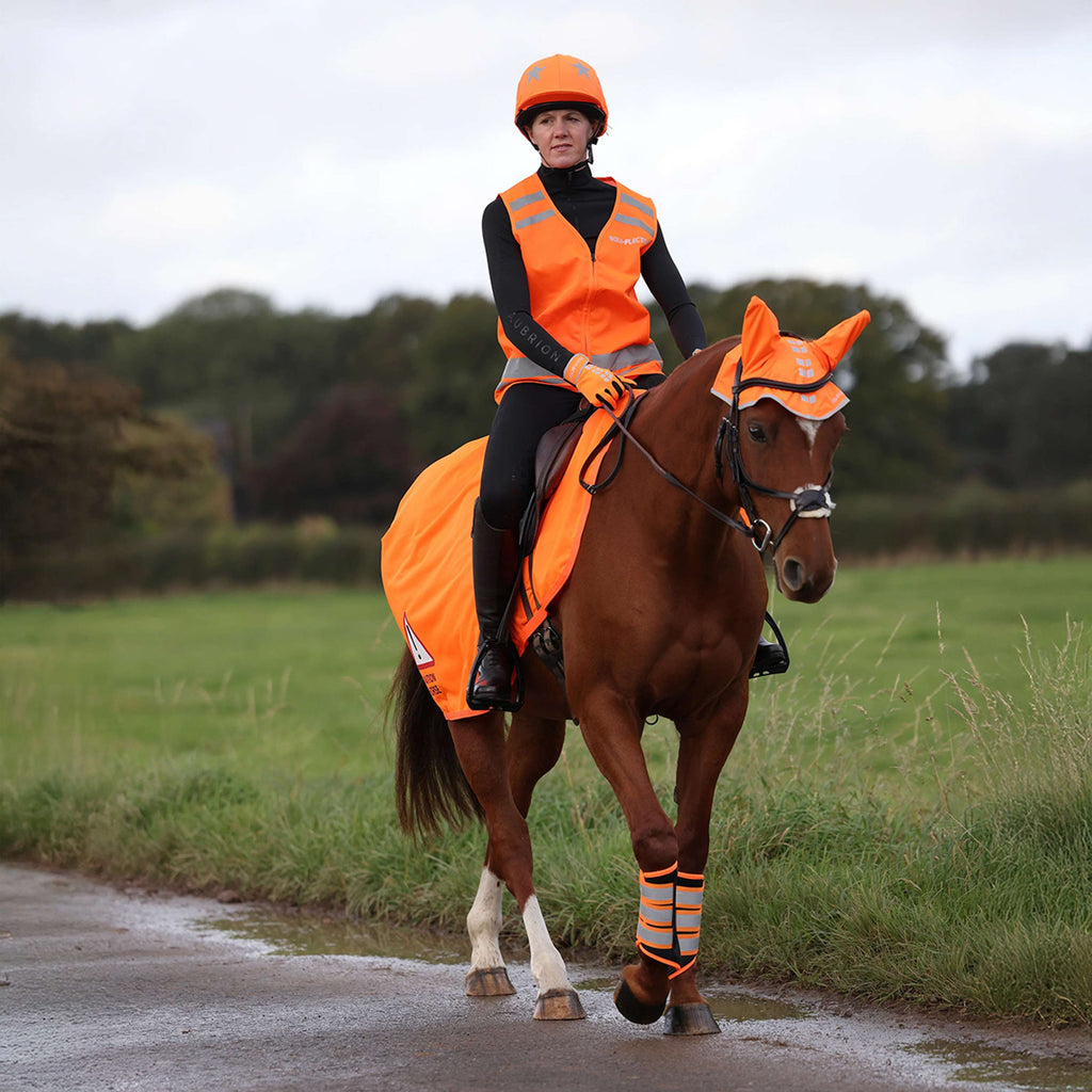 Equi-Flector by Shires Couvre-reins Mesh Réfléchissant Orange