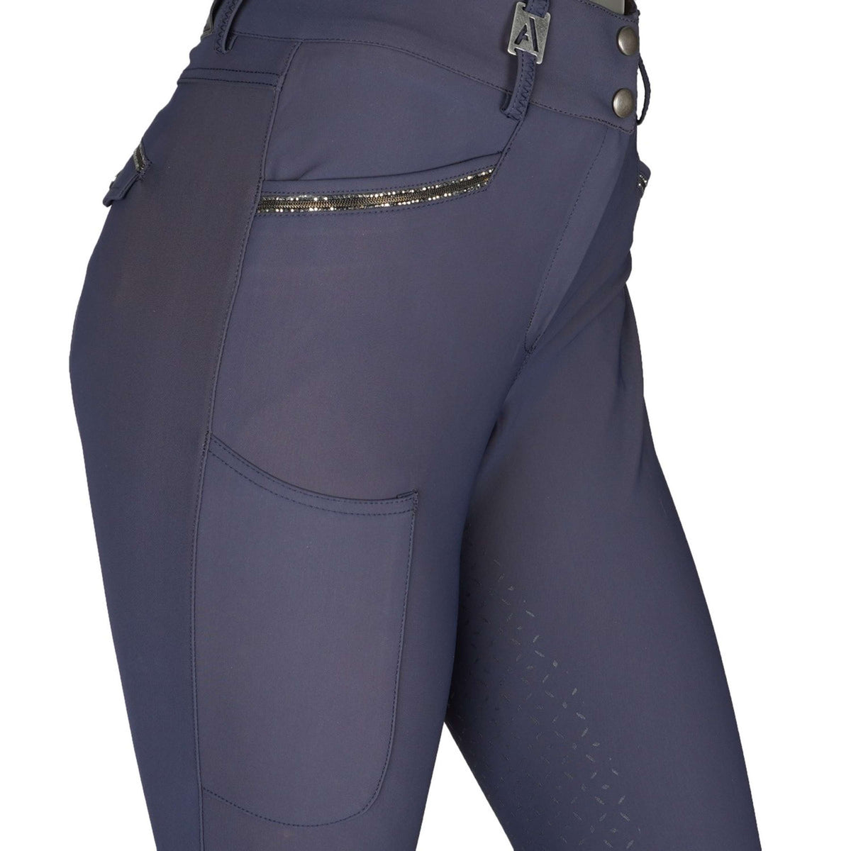 ANKY Pantalon d'Équitation Glance Silicone Fond de Peau Marin foncé