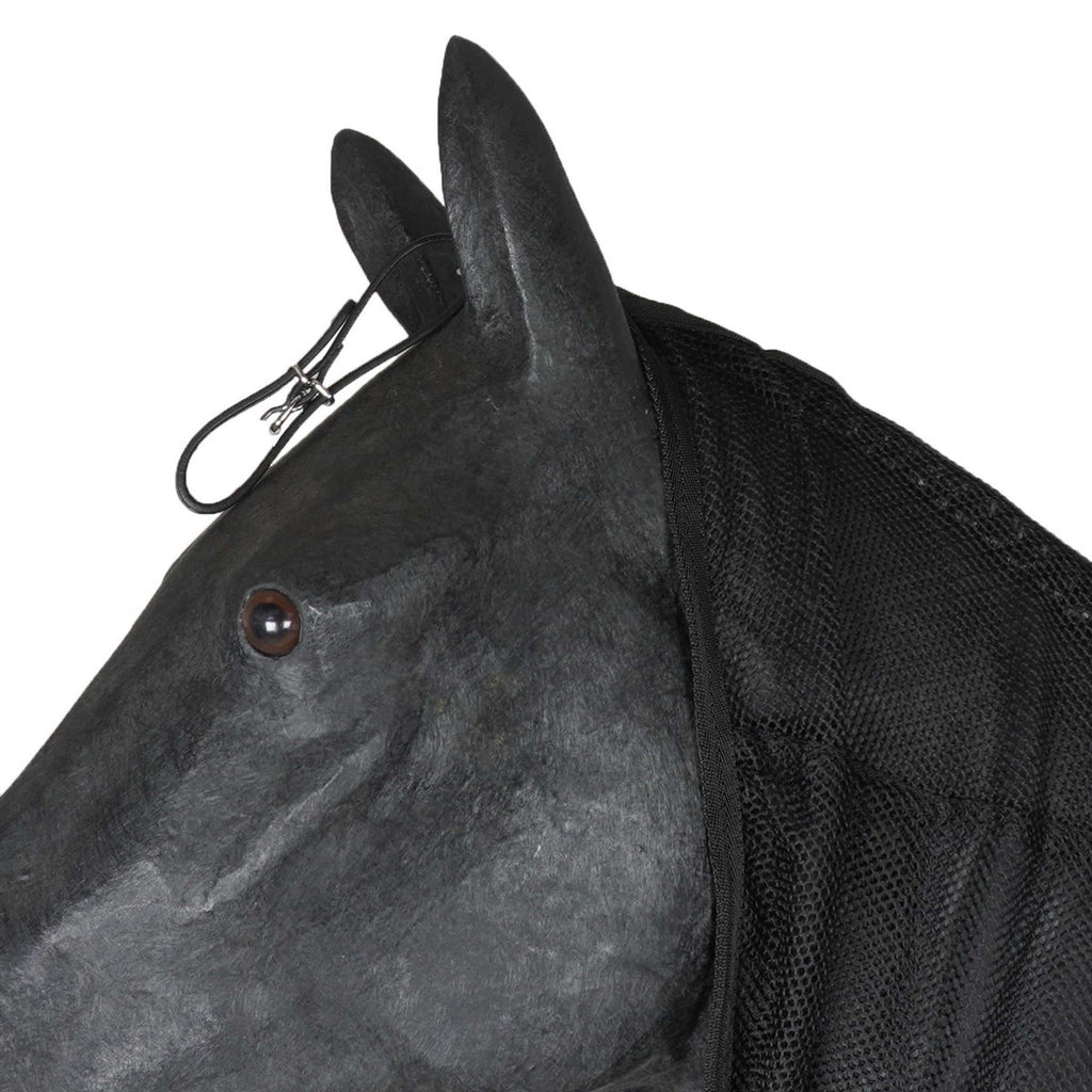 HB Couverture Anti-Mouches pour chevaux d'attelage avec Couvre-cou Noir