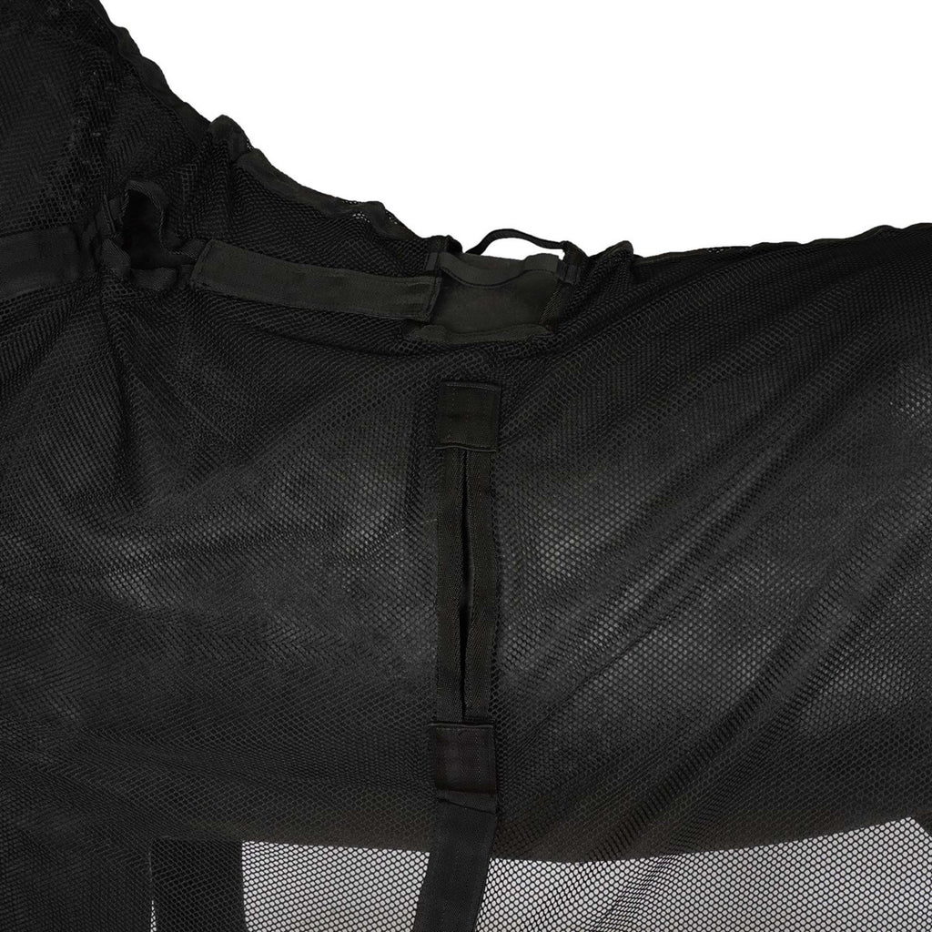 HB Couverture Anti-Mouches pour chevaux d'attelage avec Couvre-cou Noir