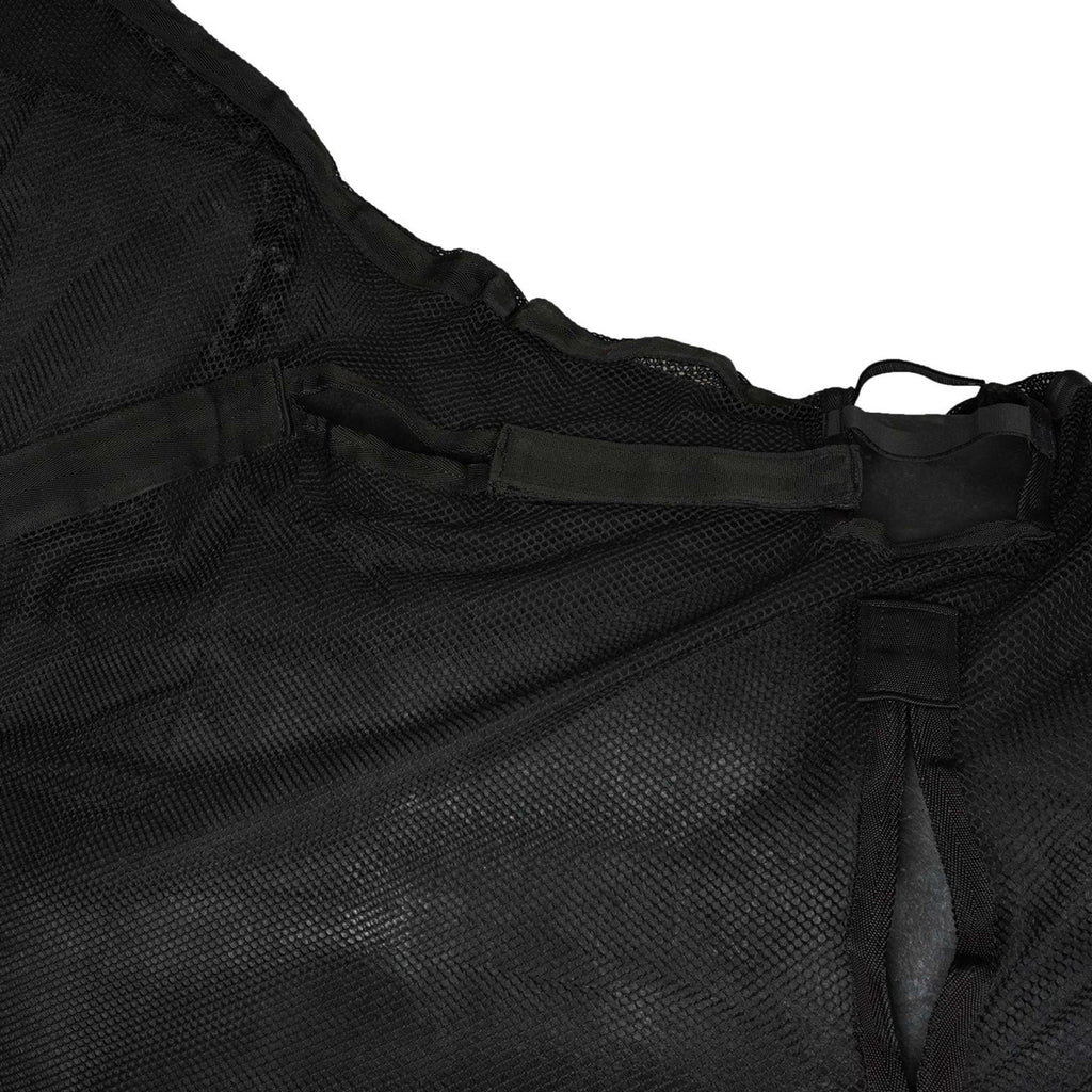 HB Couverture Anti-Mouches pour chevaux d'attelage avec Couvre-cou Noir