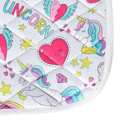 HB Tapis de Selle Unicorn Cartoon Impression Blanche