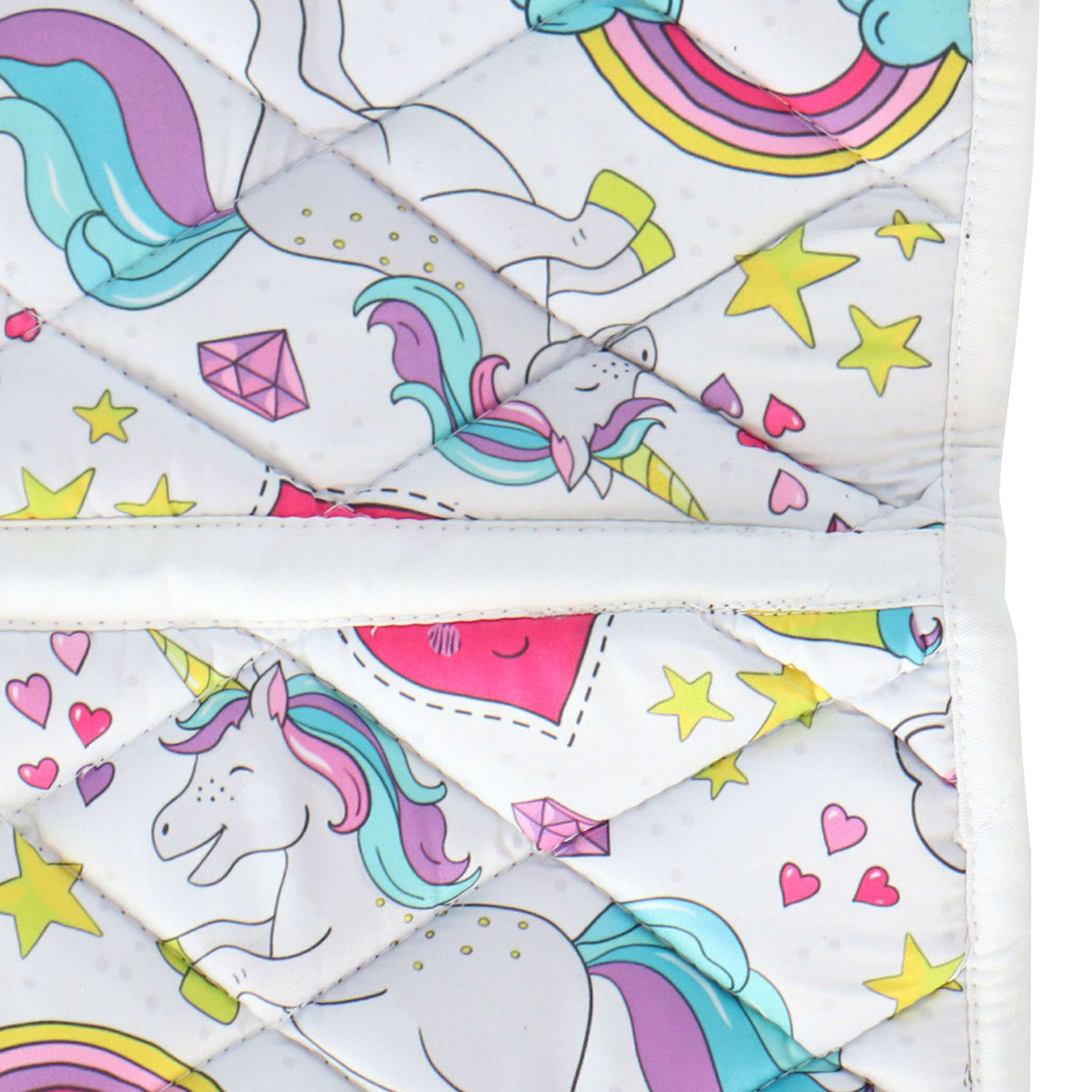 HB Tapis de Selle Unicorn Cartoon Impression Blanche