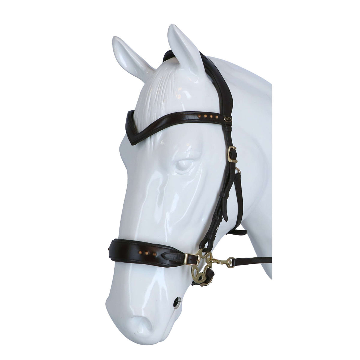 F.R.A Bridon Glory Hackamore Cuir avec Perles Marron