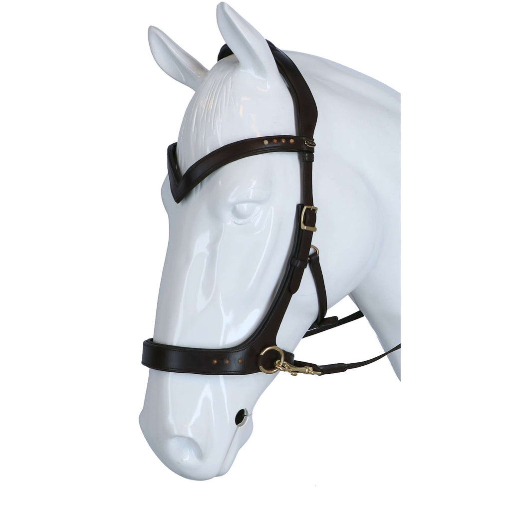 F.R.A. Bride Glory Side-Pull Cuir avec Perles Marron