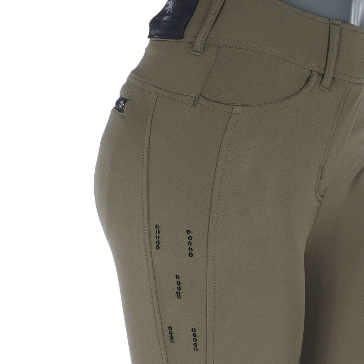 PK International Pantalon d'Équitation Toulouse Prise de Genou Rifle Green