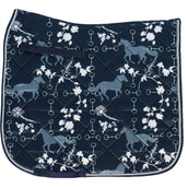 HKM Tapis de Selle Bloomsbury Dressage Bleu Foncé/Blanc