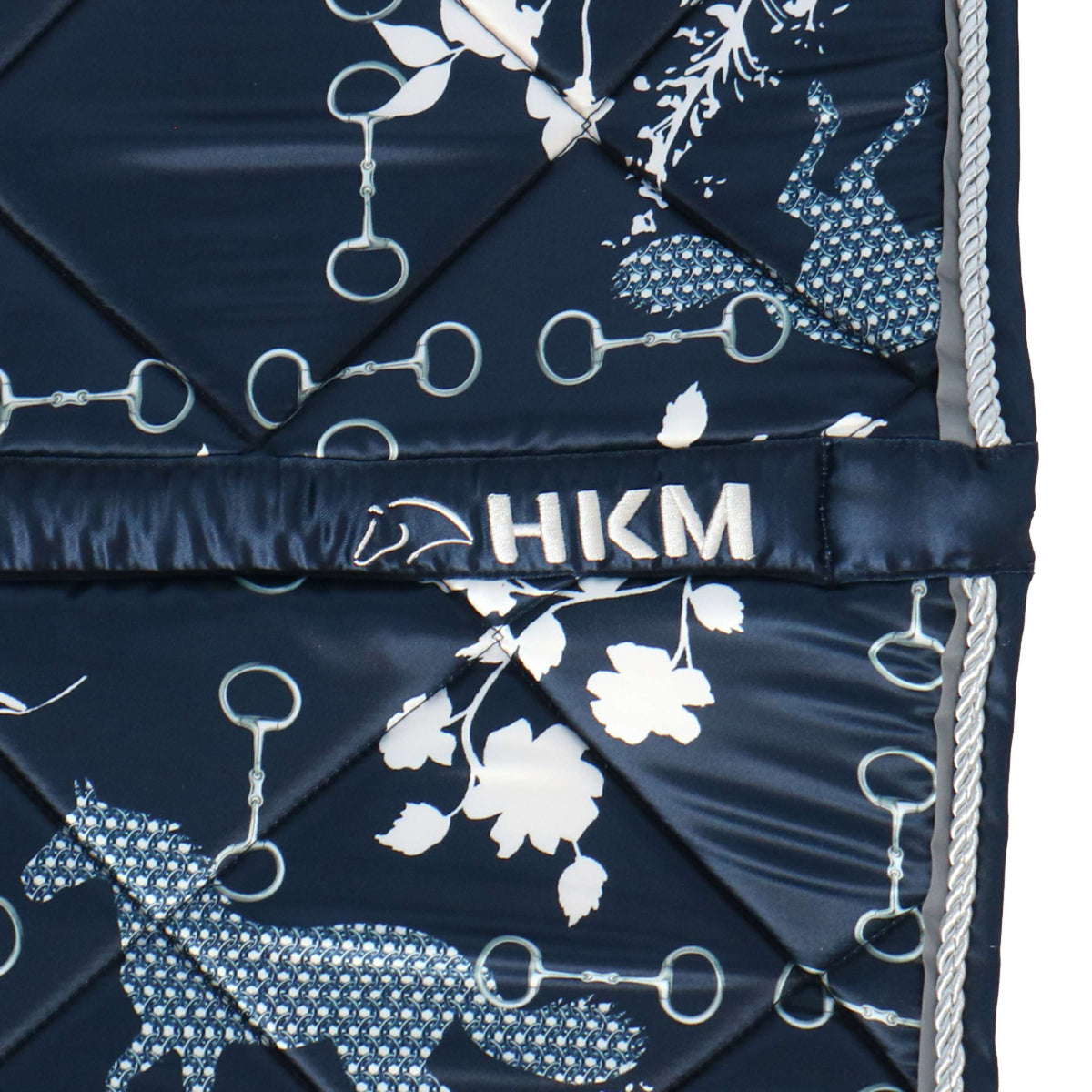 HKM Tapis de Selle Bloomsbury Dressage Bleu Foncé/Blanc