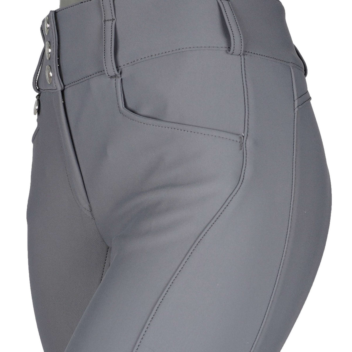 Pikeur Pantalon d'Équitation Candela Softshell Full Grip Dark Shadow