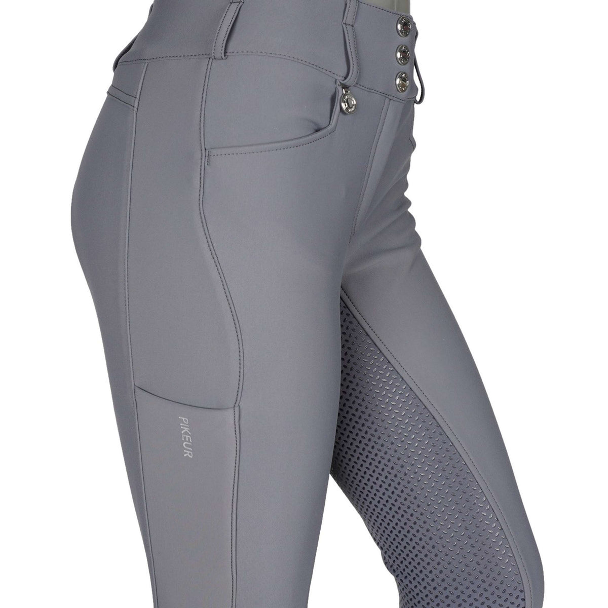 Pikeur Pantalon d'Équitation Candela Softshell Full Grip Dark Shadow