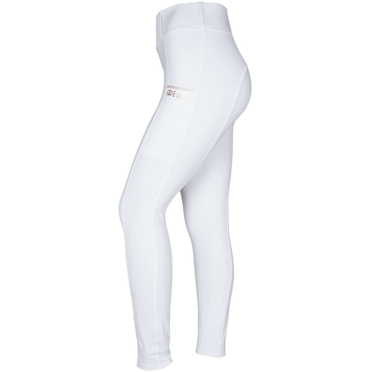 Rebel Pull On Legging d'Équitation Crystal Adhérence totale Blanc