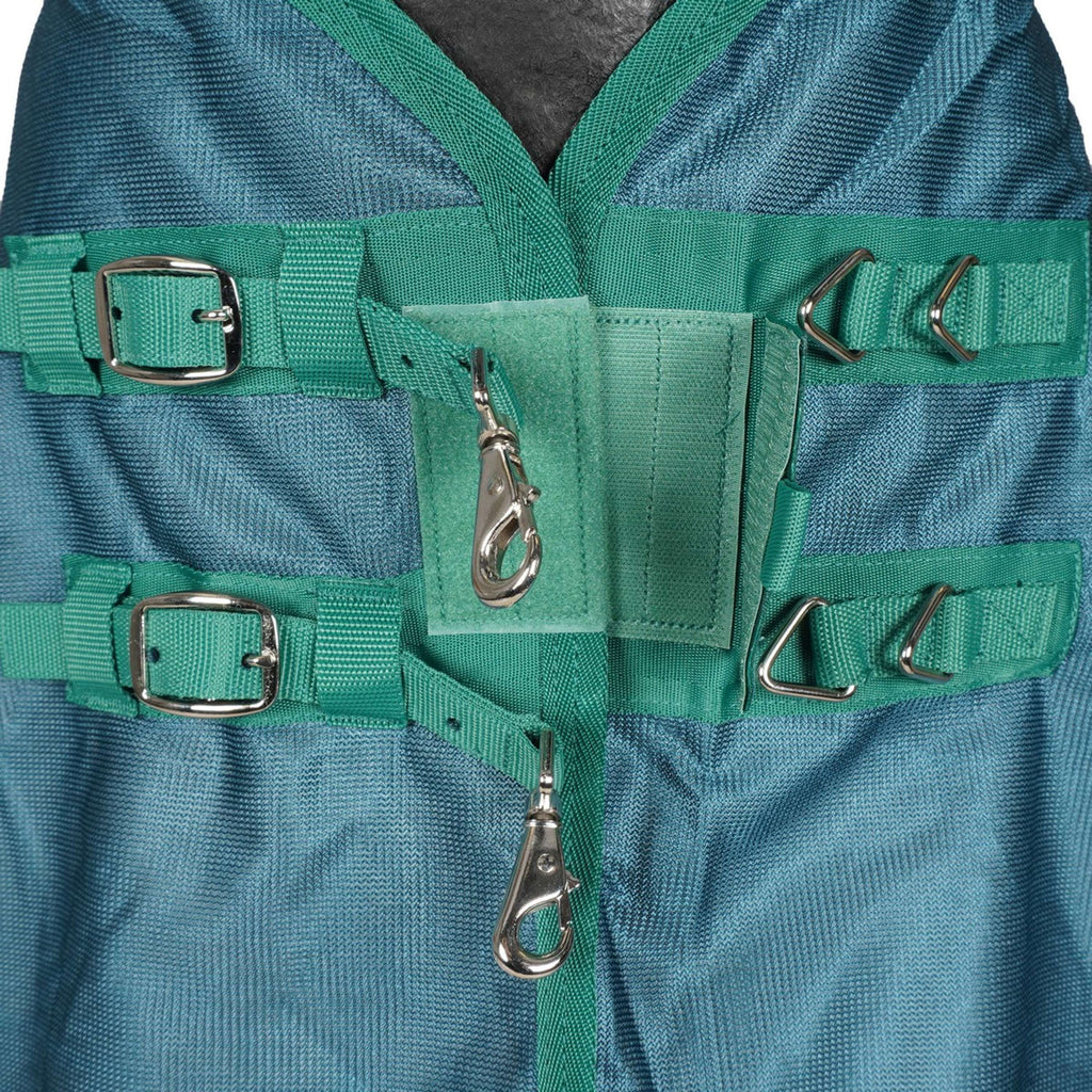 WeatherBeeta Couverture Anti-Mouches ComFiTec Green-Tec Airflow Mesh Combo Neck White/Dragonfly Blue
