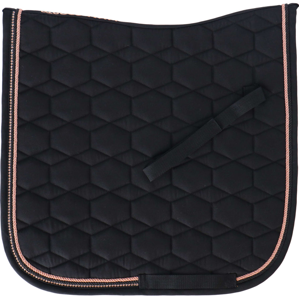 HKM Tapis de Selle Rosegold Glamour Dressage Noir/Or rose
