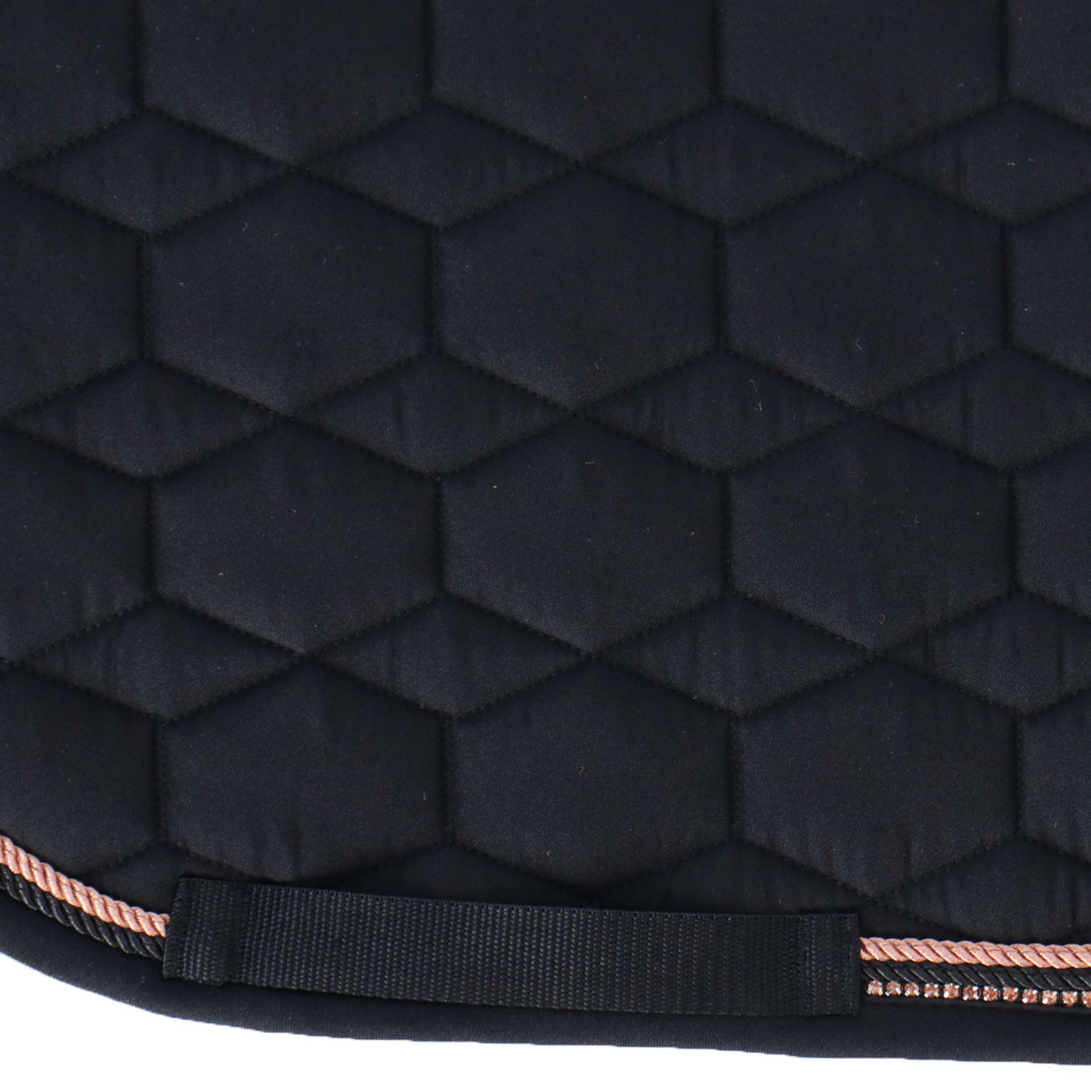 HKM Tapis de Selle Rosegold Glamour Dressage Noir/Or rose