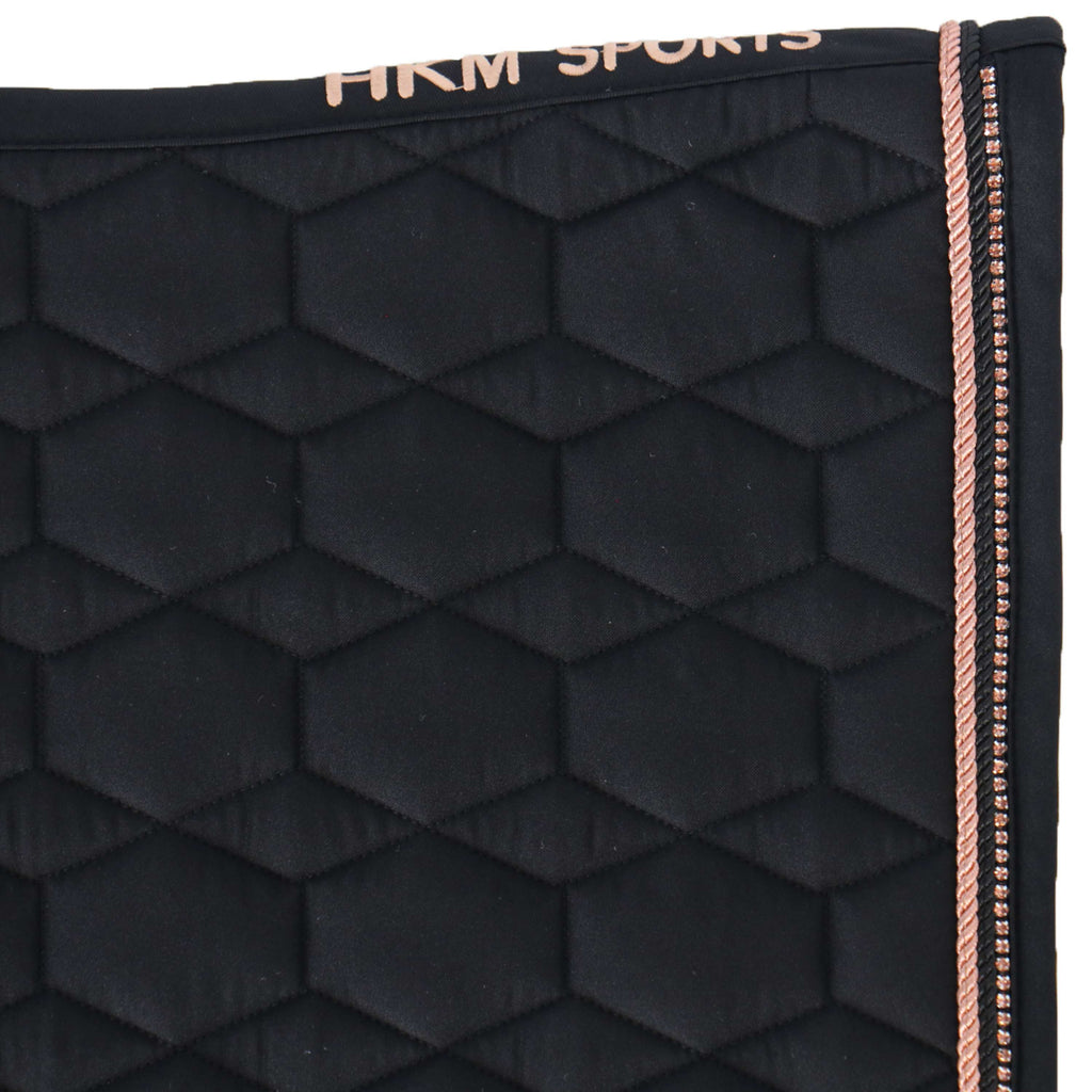 HKM Tapis de Selle Rosegold Glamour Dressage Noir/Or rose