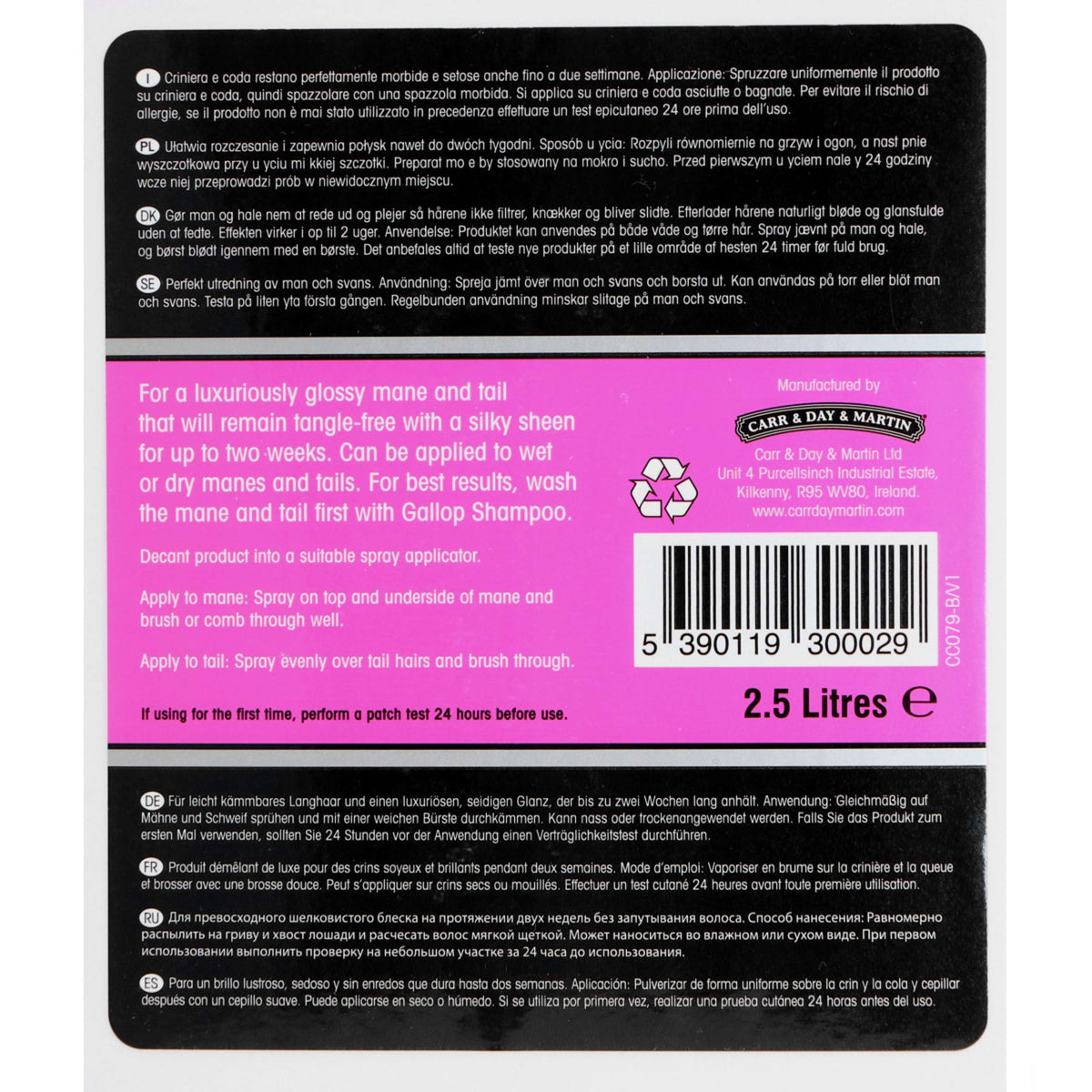 Carr & Day & Martin Lotion Queue/Crinière Refill