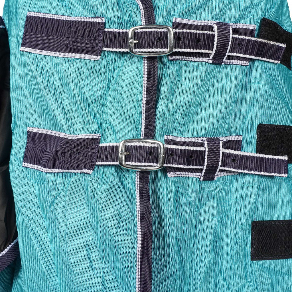 HKM Couverture Anti-Mouches Lissabon avec Couvre-cou Aqua