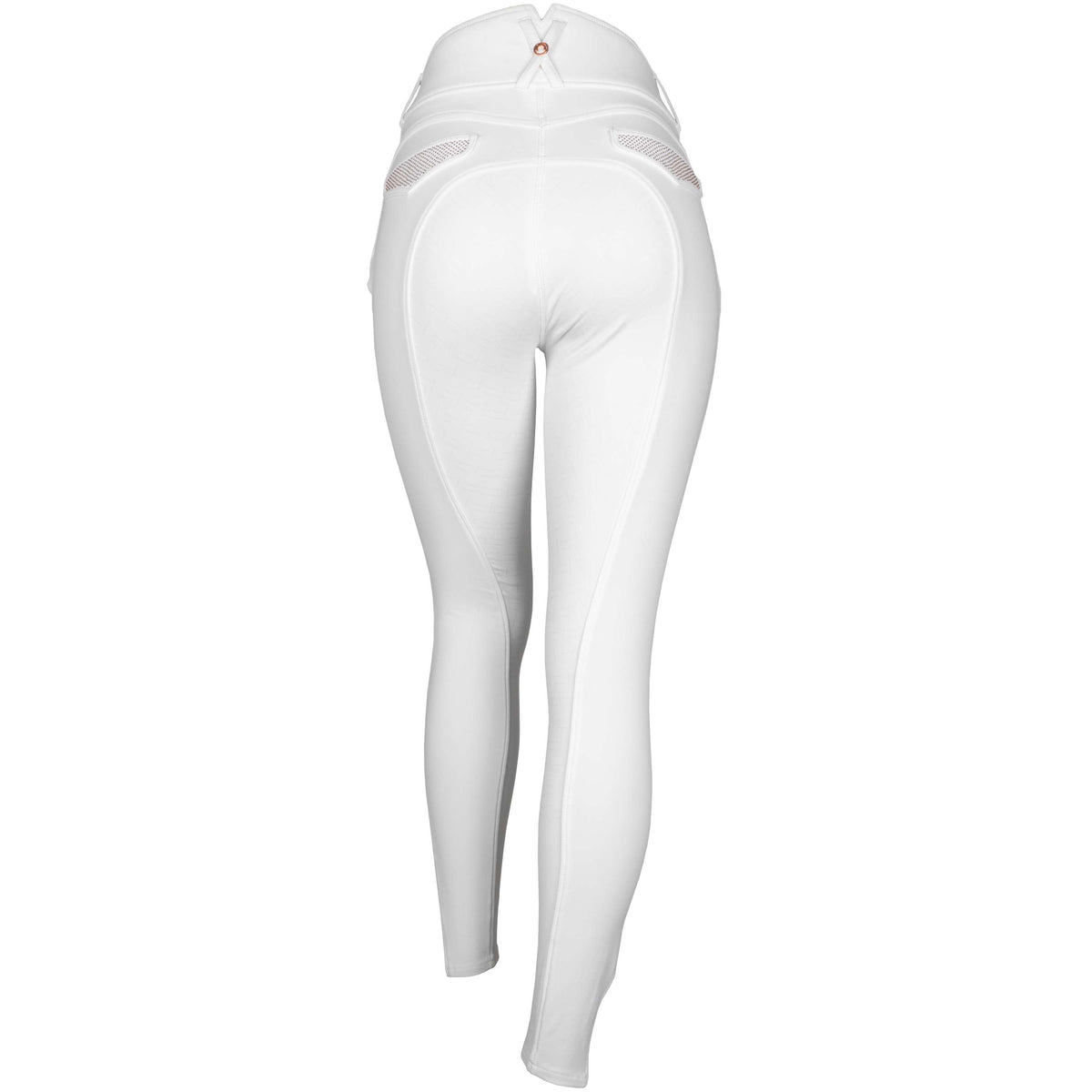 Montar Pantalon d'Équitation Briella Rosegold Crystals Highwaist Full Grip Blanc