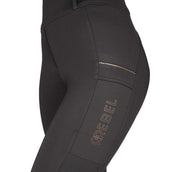 Rebel Legging d'Équitation Beltloops Rosegold Crystals Full Grip Noir