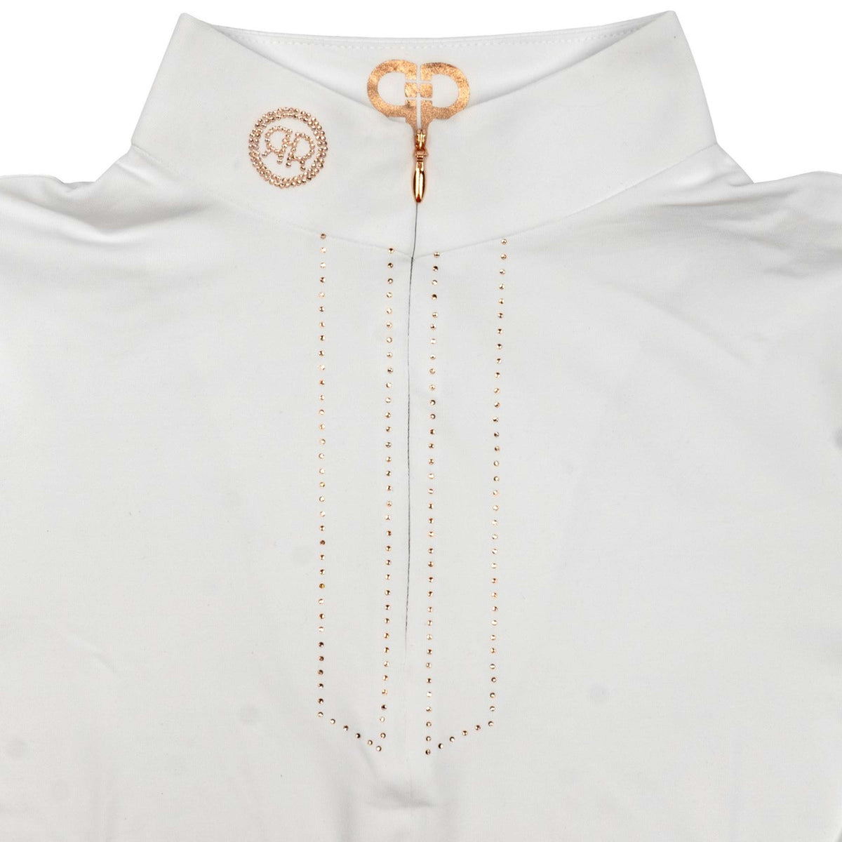 Rebel T-shirt de Concours Rosegold Crystals Blanc