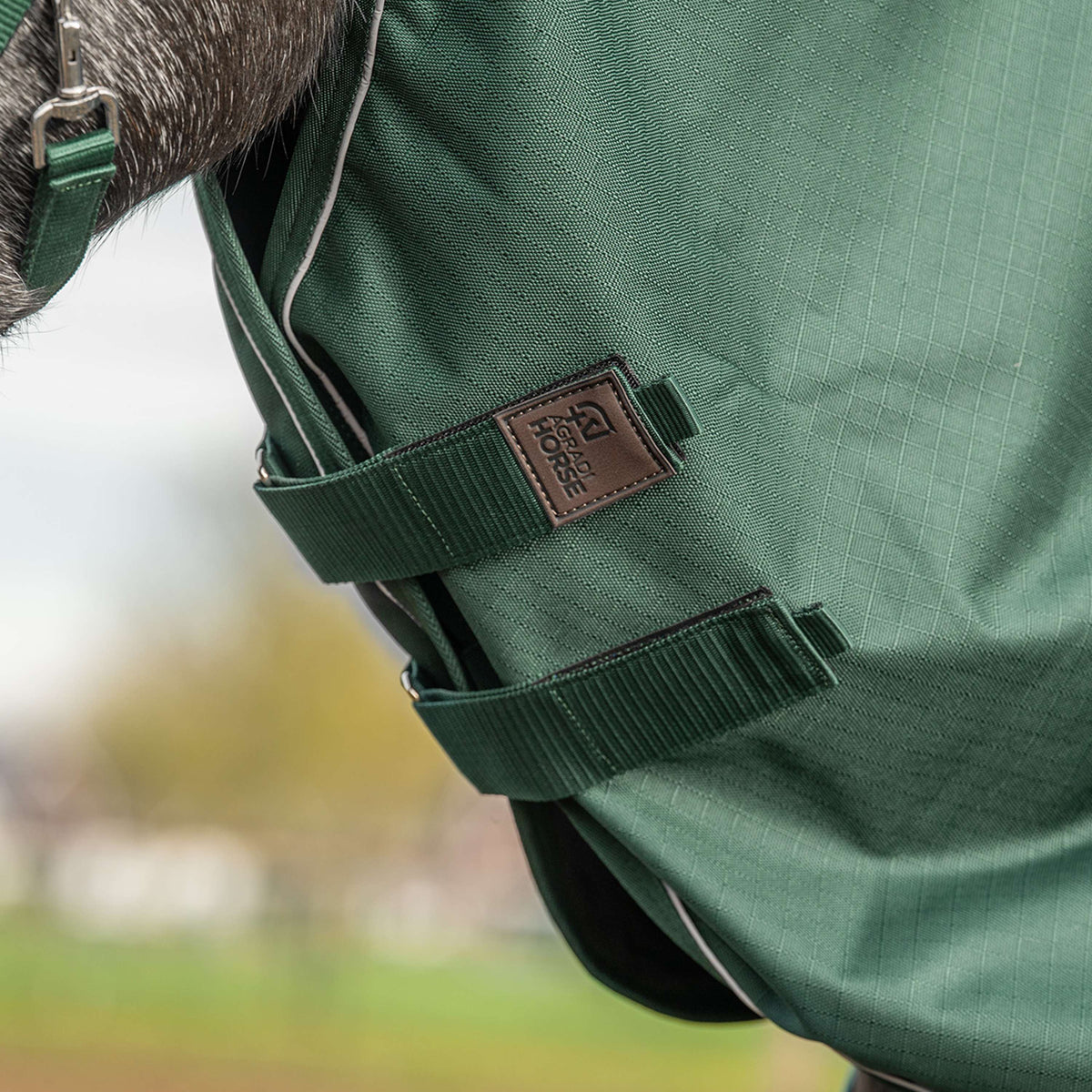 Agradi Horse Couvre-Cou 1200D 200gr Bande Réfléchissante Vert