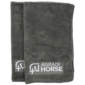 Agradi Horse Serviette Microfibre par paire Gris