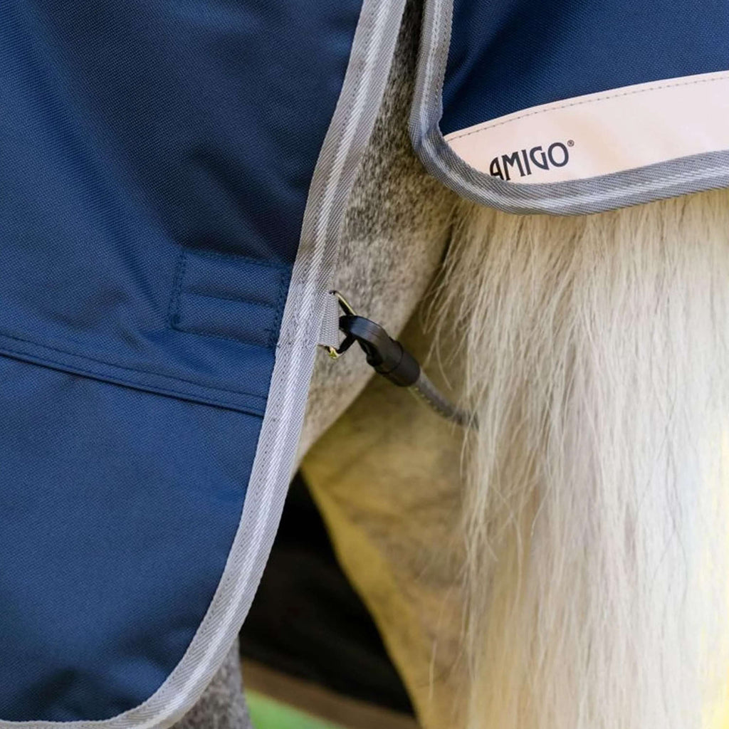 Amigo Chemise Turnout 1200D Plus Pony 50g Marine/Gris Titane/Argent