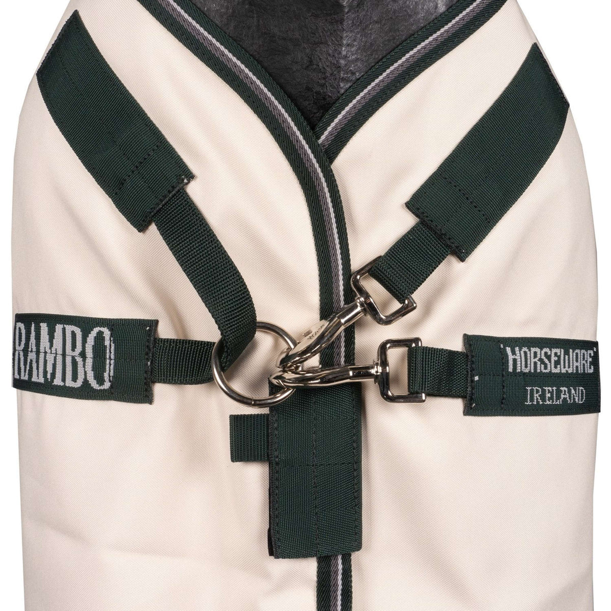 Rambo Pull col Hoodie Pony Craie/Vert chasseur/Argent