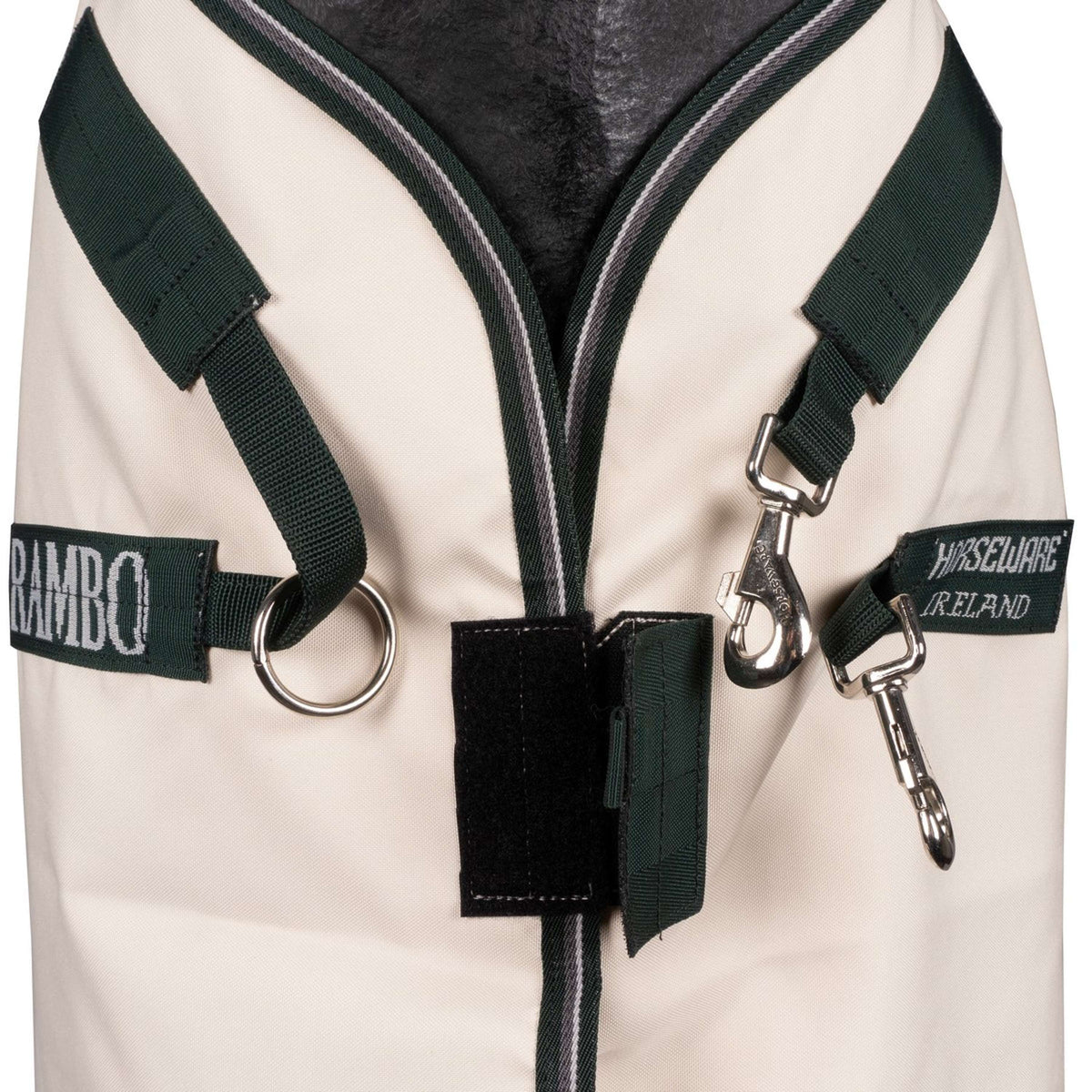 Rambo Pull col Hoodie Pony Craie/Vert chasseur/Argent