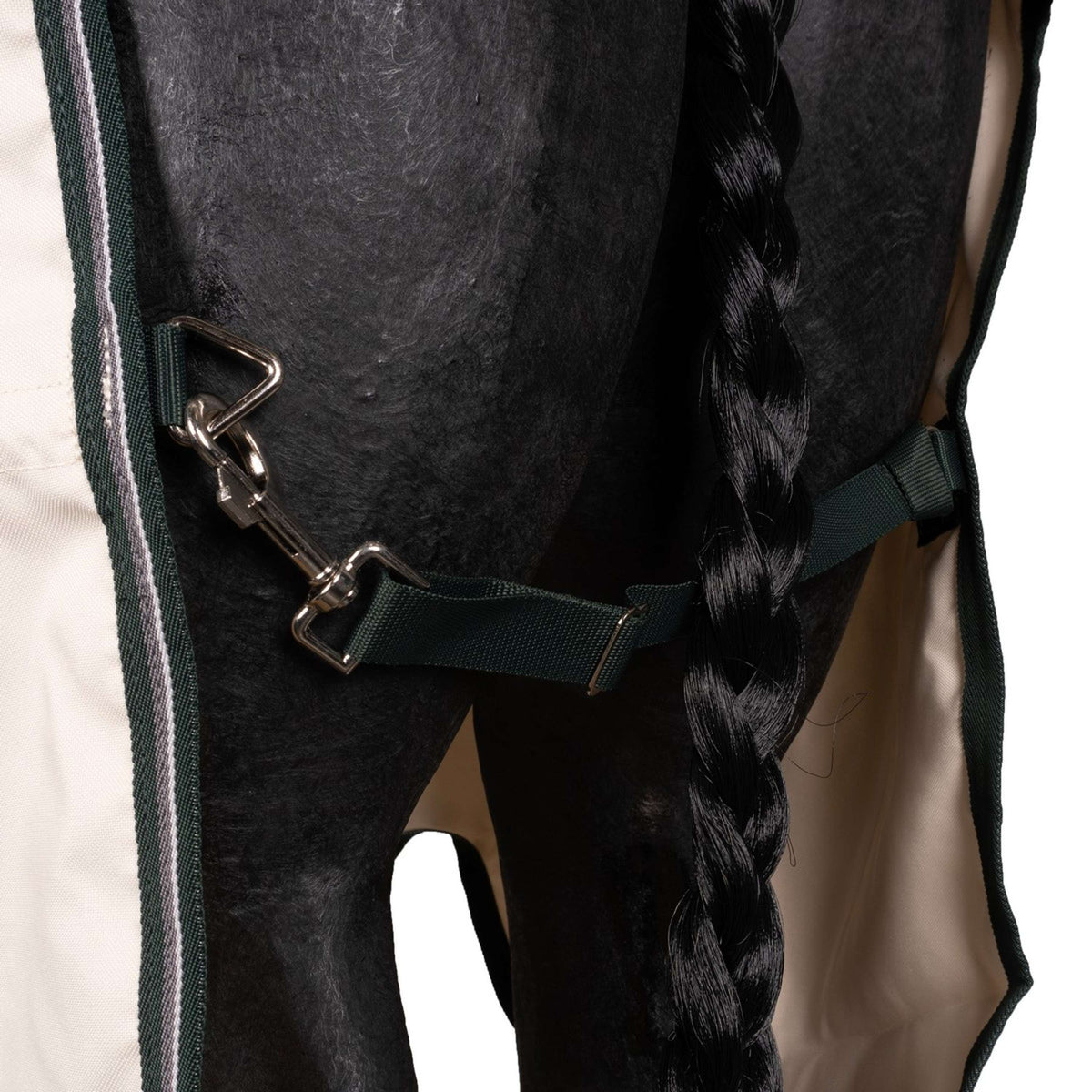 Rambo Pull col Hoodie Pony Craie/Vert chasseur/Argent