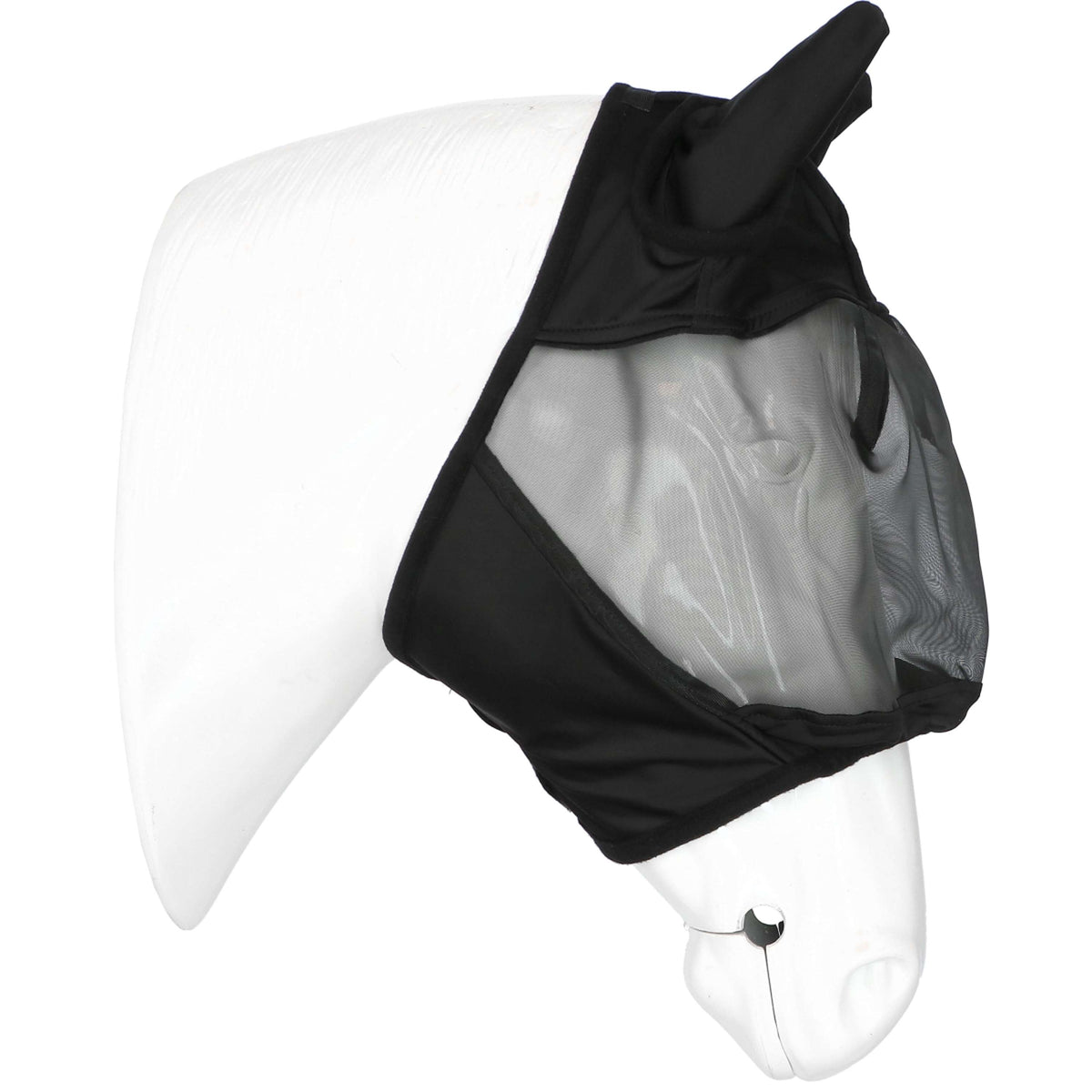 EQUITHÈME Masque Anti-Mouches Doux avec Protection UV Noir