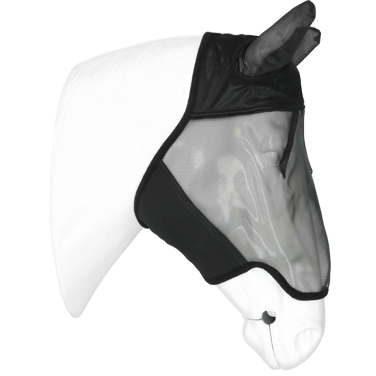 EQUITHÈME Masque Anti-Mouches Anatomic avec Protection UV Noir